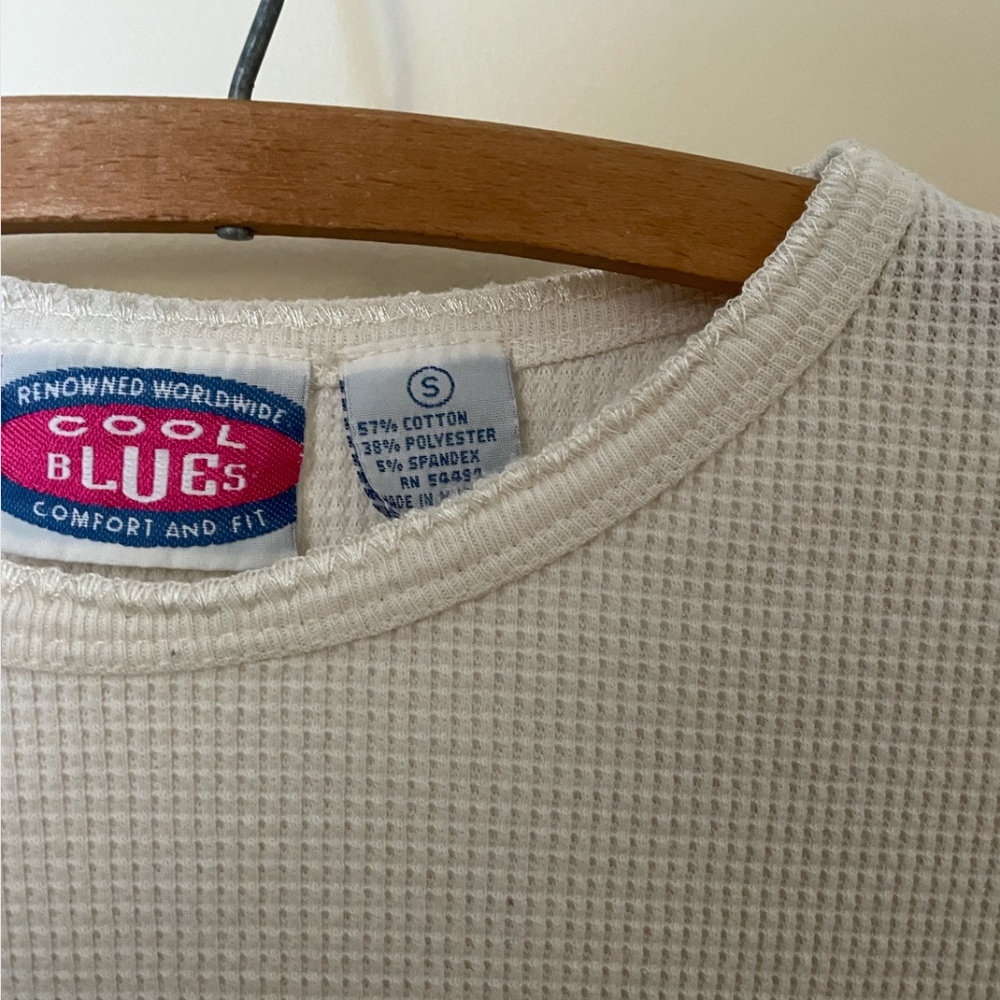 Women's Vintage White Waffle Top